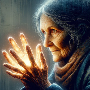 Die Frau mit dem Licht in den Händen